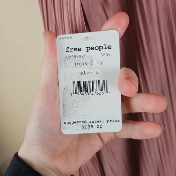 Free People Cant Help It Mini Dress Pink Clay Color Small S New - Picture 6 of 6
